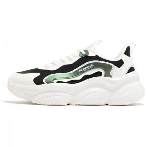 Дышащие и износостойкие женские низкие кроссовки 361° белого цвета, оттенок Feather White Obsidian Black