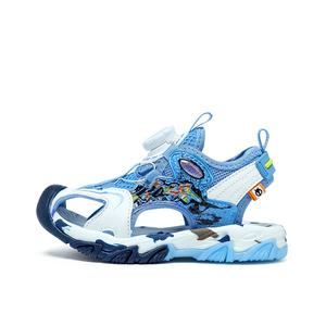 Противоскользящие, дышащие, легкие, амортизирующие детские сандалии с защитой от ударов. Для детей от 3 до 7 лет. BIG WASP, белый/синий