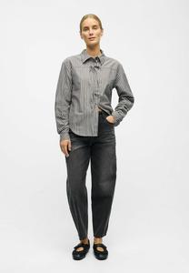 Блуза Object VORN GEBUNDENES, Seal Brown/White