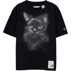 Футболка с принтом кошки Maison Mihara Yasuhiro, черный