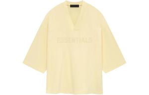 Футболка из хлопка с логотипом и флокированием Fear Of God Essentials, желтый