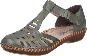 Женские сандалии Rieker с ремешком на щиколотке, зеленый