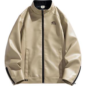 Кожаная куртка Unisex Stand Collar Moderate Jeep, хаки