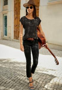 Футболка с принтом LASCANA, черный