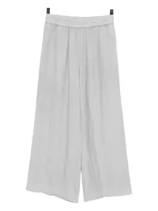 Льняные брюки широкого кроя James Perse, серый