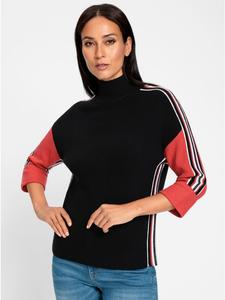 Свитер с рукавами 3/4 в черном цвете с клубничным узором Heine