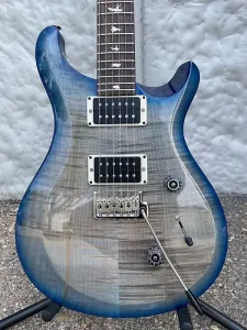 PRS S2 Custom 24 с узким профилем грифa Pattern Thin, 2024 - настоящее время - выцветший серо-черно-синий Берст