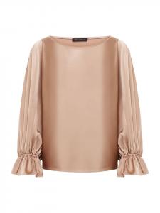 Атласная блузка с вырезом лодочка цвета макиато Betty Barclay