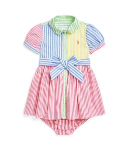 Платье Polo Ralph Lauren Kids Striped Cotton Fun Shirtdress & Bloomer, разноцветный