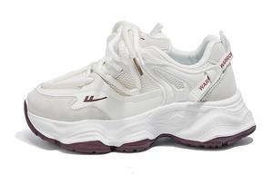 Кроссовки WARRIOR Chunky Sneakers Women's Low-top Burgundy, бежевый