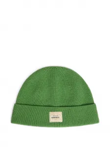 Шерстяная шапка бини Benny в рубчик Bonpoint, зеленый