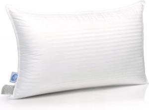 East Coast Bedding Подушка Cozy Dream из гусиного пера и пуха с хлопковым чехлом, средняя поддержка White