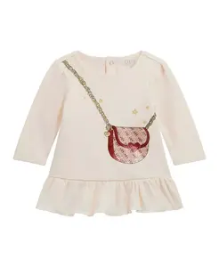 Платье для девочек с длинными рукавами Guess, белый