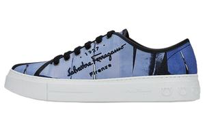 Кроссовки для скейтбординга мужские низкие синие/белые/черные Ferragamo