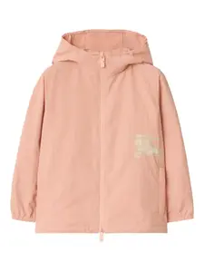 Куртка с капюшоном и принтом Equestrian Knight BURBERRY KIDS, розовый
