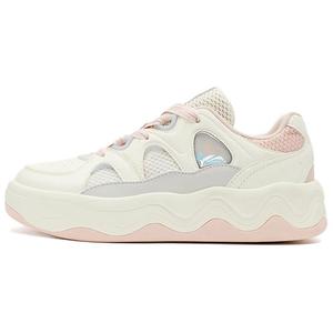 QIAODAN Легкие, нескользящие, с низким верхом, женские скейтбордические кроссовки Dry Coverage цвета слоновой кости, белого, персиково-розового