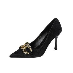 BIGTREE Тонкие каблуки на шпильке для женщин черные, цвет Black