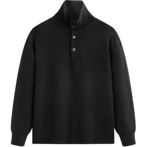 PEACEBIRD MEN Свитер мужской черный 1/2 водолазка Moderate