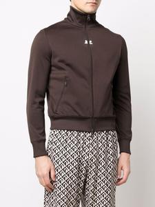 Courrèges куртка на молнии с воротником-воронкой, коричневый