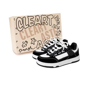 CLEARTASTE Прочные легкие и дышащие лоу-топ скейтборд кроссовки унисекс черные, цвет Black