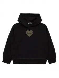 Худи с логотипом и стразами DSQUARED2 KIDS, черный