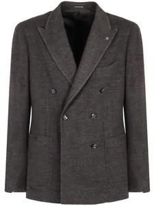 Tagliatore двубортный пиджак с заостренными лацканами, серый