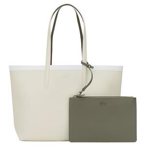 LACOSTE Сумка-шоппер из ПВХ, Ecru & Olive Green