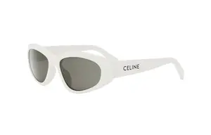 CELINE Солнцезащитные очки с геометрической оправой, White