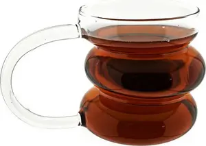 Набор из 12 стаканов для питья с ручками, 450 мл, в пузырьковом дизайне, прозрачные стаканы для воды Almina