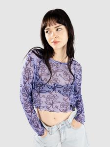 Лонгслив Santa Cruz Delfino Flower Mesh Crop Longsleeve, blue/dark blue