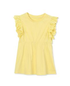 Детский топ с коротким рукавом и баской Lands' End, Limelight