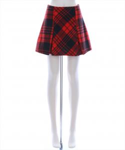 мини-юбка в клетку со складками
