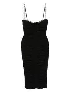 Декорированное платье мини со сборками Nissa, черный