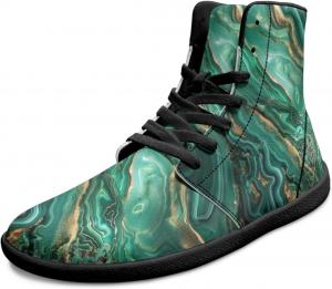 Мужские минималистичные ботинки с широким носком, высокие кроссовки, повседневная обувь для ходьбы, спортивная обувь с нулевым перепадом, ботильоны Chririnla, Turquoise Marble