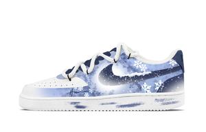 Court Vision 1 Blue And White Snow Melody устойчивые к истиранию низкие скейтбордские кроссовки Unisex Blue White Nike, синий