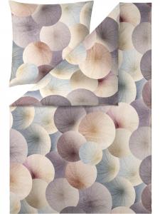 Постельное белье из сатина Мако кремово-лилового цвета Estella, 155 x 220 + 80 x 80 см