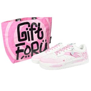 ANTA Женские противоскользящие амортизирующие износостойкие низкие скейтерские кеды Life Collection розово-белые, цвет Pink