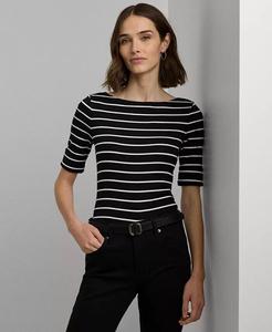 Полосатый топ с вырезом-лодочкой Lauren Ralph Lauren, мультиколор