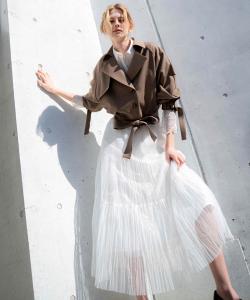 Плиссированная юбка из тюля Noela, цвет Off White