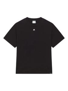 Футболка с короткими рукавами и вышитым логотипом Courrèges, черный