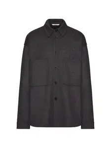 Войлочная рубашка-куртка с накладными карманами Valentino Garavani, серый