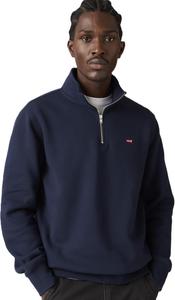 Толстовка Levi's с логотипом LEVI'S, застежка на молнию до середины груди, с длинными рукавами, мужская, темно-синий