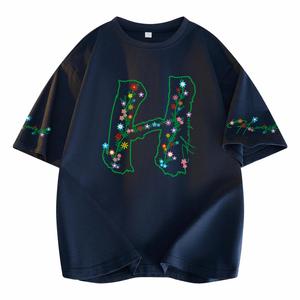 Футболка Unisex Crew Neck Moderate Heavyweight HUANQIU, темно-синий