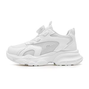 Детские беговые кроссовки Low top белые с увеличенной высотой, износостойкие, легкие, амортизирующие, дышащие WARRIOR, белый