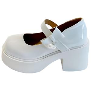 Xingdiman Женские туфли Мэри Джейн на массивном каблуке экрю, цвет Ecru