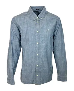 Светлая рубашка из шамбре Denham, синий