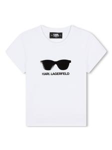 Karl Lagerfeld Kids футболка с графичным принтом, белый