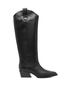 Ботинки высотой 45 мм с заостренным носком, доходящие до колена. Poeve, черный