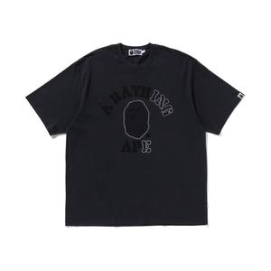 Футболка с принтом Lettering A BATHING APE, серый