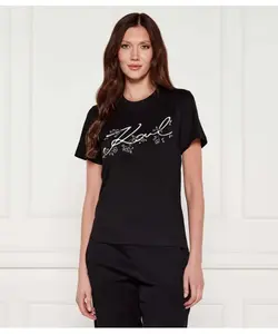 Футболка с орхидеей Regular fit Karl Lagerfeld, черный